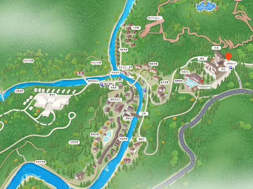 青山湖结合景区手绘地图智慧导览和720全景技术，可以让景区更加“动”起来，为游客提供更加身临其境的导览体验。